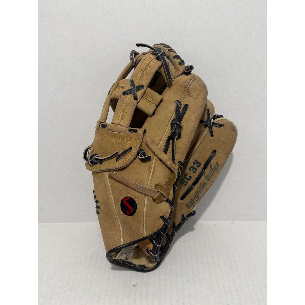 Spalding Competition Series SC 33 Mens RHT 12.0" Beige Leather Baseball Glove